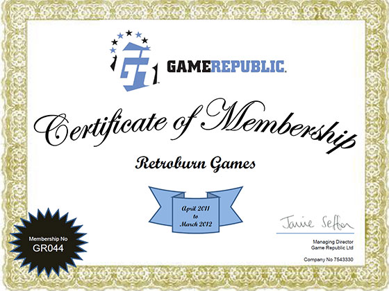 Game Republic Certificate